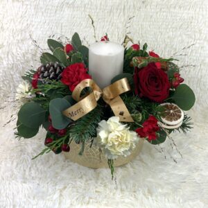 Festive candle arrangement
