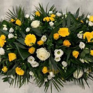 Yellow & White Casket Spray
