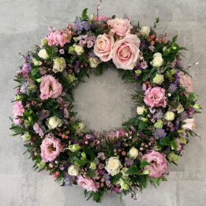 Loose Pink & Lilac Wreath