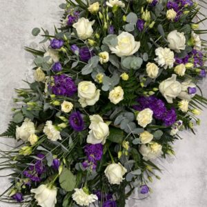Purple & Cream Casket Spray